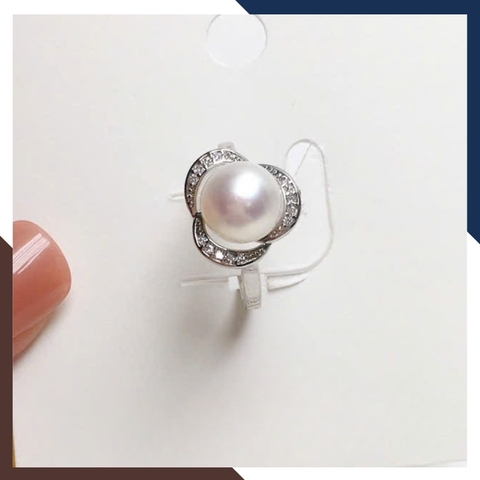 Set Dây Chuyền, Nhẫn Ngọc Trai Bạc Xi Bạch Kim BTSNT150 – Vẻ Đẹp Thuần Khiết Từ Thiên Nhiên