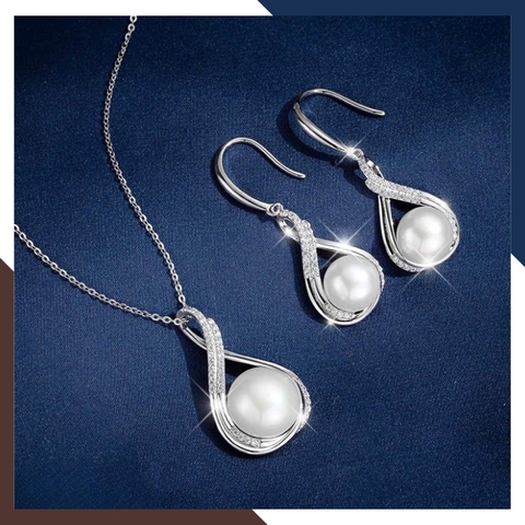 Set Trang Sức Ngọc Trai Bạc 925 Hình Vô Cực Cho Nữ BTSNT145 – Nhẹ Nhàng, Cuốn Hút & Thanh Lịch