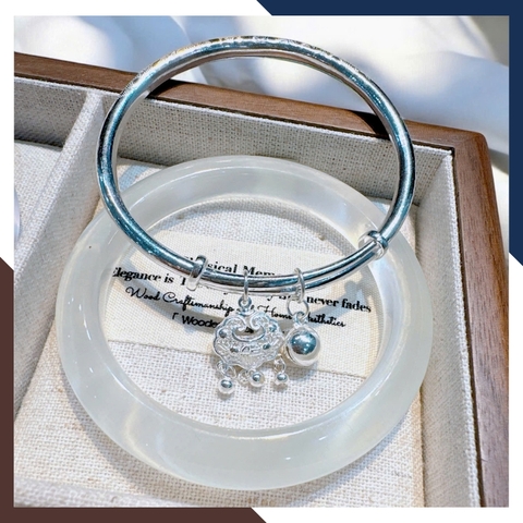 Set Vòng Charm Bạc Kết Hợp Vòng Đá Mắt Mèo LTBN105 – Độc Đáo, Sang Trọng & Nổi Bật