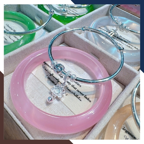 Set Vòng Charm Bạc Kết Hợp Vòng Đá Mắt Mèo LTBN105 – Độc Đáo, Sang Trọng & Nổi Bật