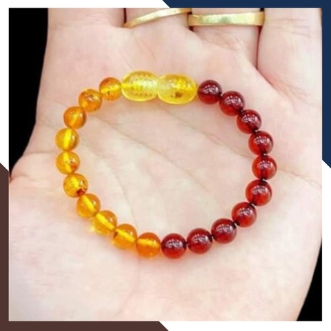 Set vòng cổ, vòng tay hổ phách cho bé mã AC260