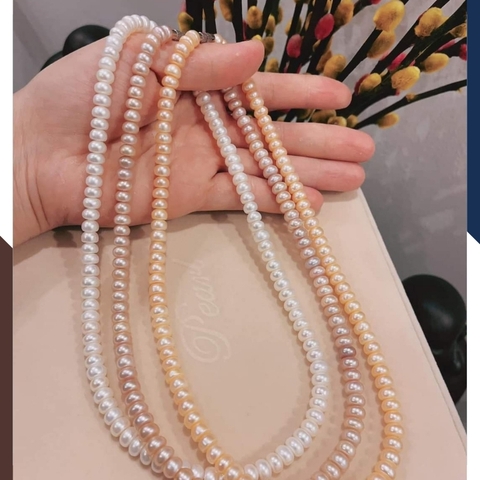 Set vòng ngọc trai thật nuôi nước ngọt tự nhiên mặc áo dài rẻ đẹp cho nữ mã 78T260