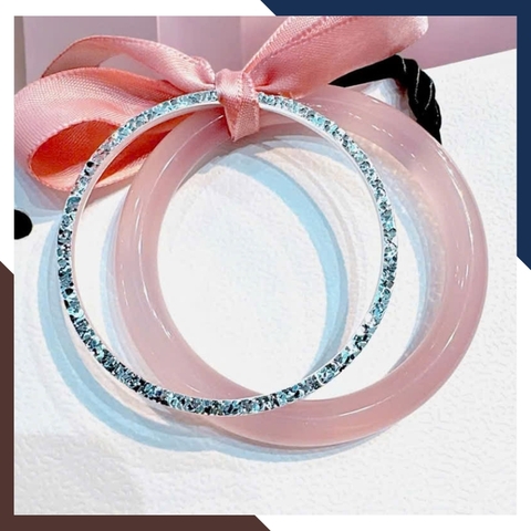 Set 2 Vòng Tay LTBN96 -  Vòng Tay Bạc Kết Hợp Vòng Đá Mắt Mèo Sang Chảnh Cho Nữ