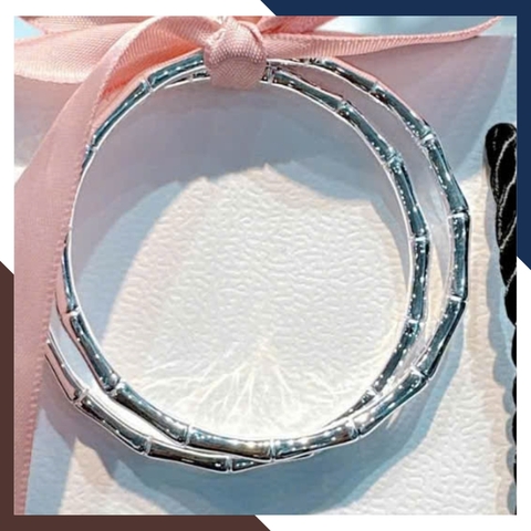 Set 2 Vòng Tay LTBN96 -  Vòng Tay Bạc Kết Hợp Vòng Đá Mắt Mèo Sang Chảnh Cho Nữ