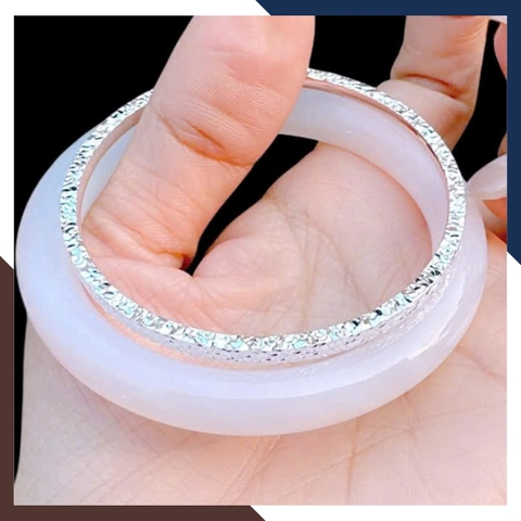 Set 2 Vòng Tay LTBN96 -  Vòng Tay Bạc Kết Hợp Vòng Đá Mắt Mèo Sang Chảnh Cho Nữ