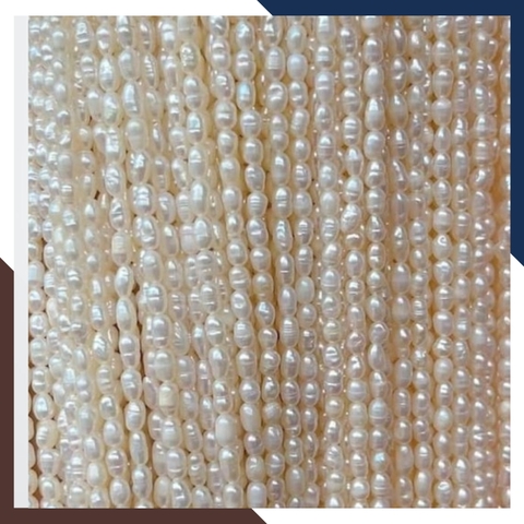 Sỉ chuỗi ngọc trai gạo size 3-4mm để làm vòng cổ vòng tay mã AC185