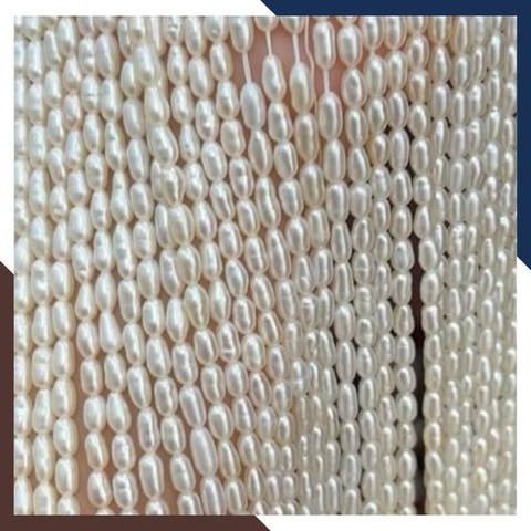 Sỉ chuỗi ngọc trai gạo size 3-4mm để làm vòng cổ vòng tay mã AC185