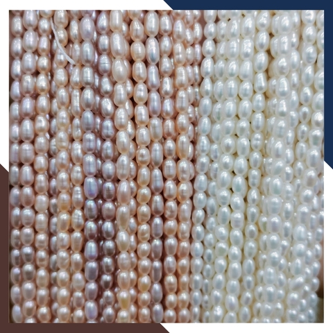 Sỉ chuỗi ngọc trai gạo size 4-5mm để làm vòng cổ vòng tay mã AC280