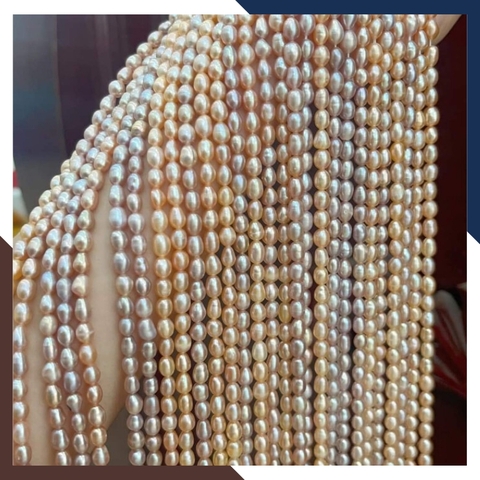 Sỉ chuỗi ngọc trai gạo size 5-6mm để làm vòng cổ vòng tay mã AC185
