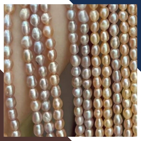 Sỉ chuỗi ngọc trai gạo size 5-6mm để làm vòng cổ vòng tay mã AC185