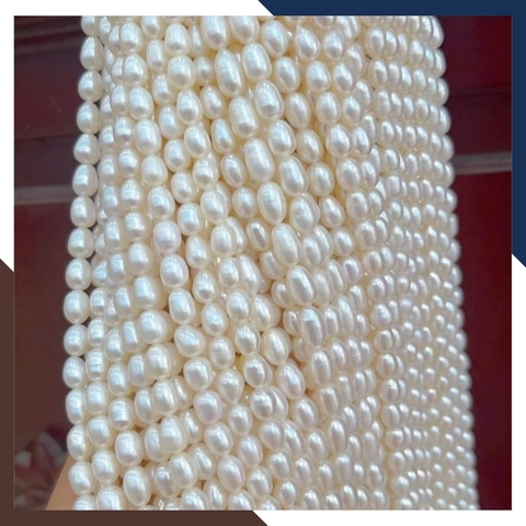Sỉ chuỗi ngọc trai gạo size 7-8mm để làm vòng cổ vòng tay mã AC185