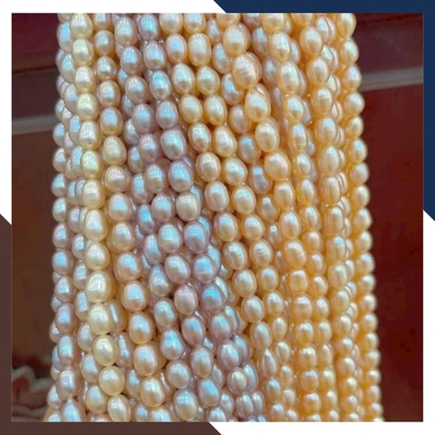 Sỉ chuỗi ngọc trai gạo size 7-8mm để làm vòng cổ vòng tay mã AC185
