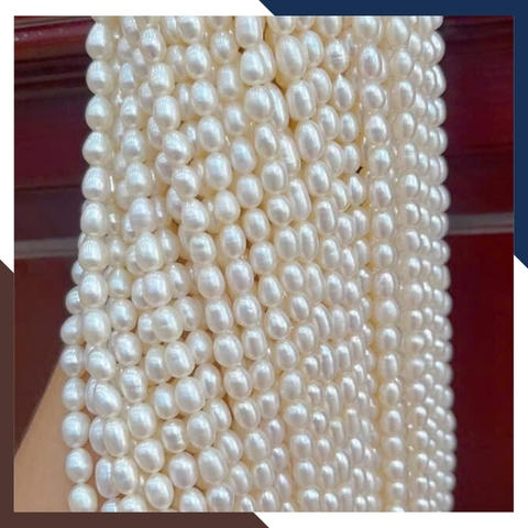 Sỉ chuỗi ngọc trai gạo size 7-8mm để làm vòng cổ vòng tay mã AC185