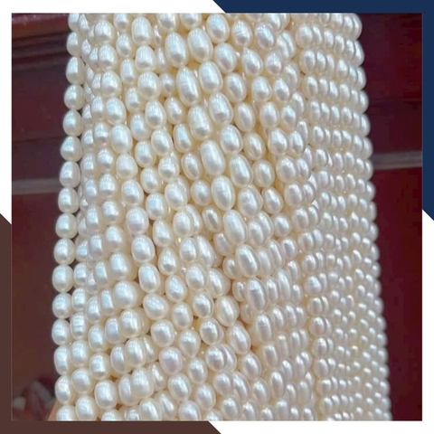 Sỉ chuỗi ngọc trai gạo size 7-8mm để làm vòng cổ vòng tay mã AC185