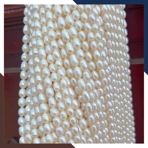 Sỉ chuỗi ngọc trai gạo size 7-8mm để làm vòng cổ vòng tay mã AC185