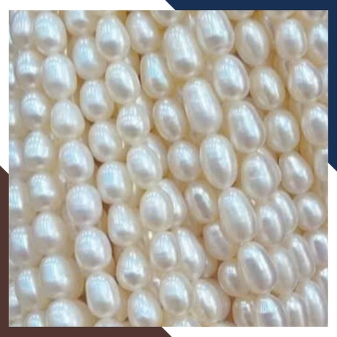 Sỉ chuỗi ngọc trai gạo size 7-8mm để làm vòng cổ vòng tay mã AC185