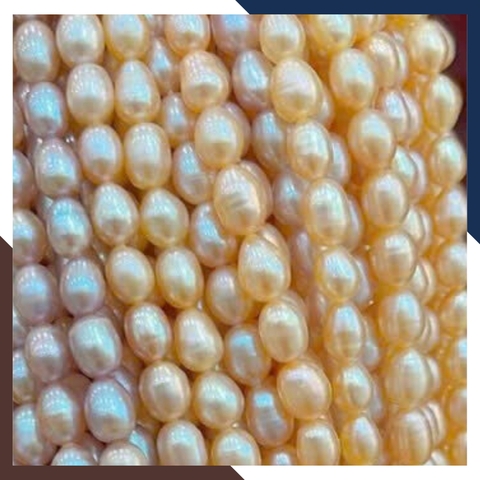 Sỉ chuỗi ngọc trai gạo size 7-8mm để làm vòng cổ vòng tay mã AC185