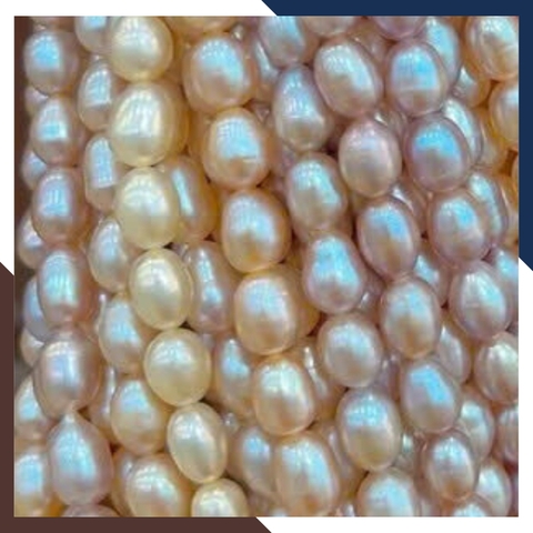 Sỉ chuỗi ngọc trai gạo size 7-8mm để làm vòng cổ vòng tay mã AC185