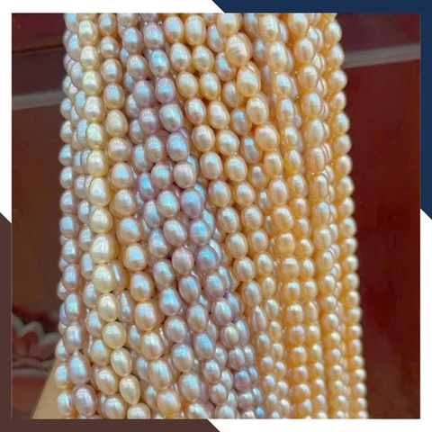 Sỉ chuỗi ngọc trai gạo size 7-8mm để làm vòng cổ vòng tay mã AC185