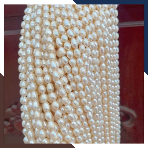 Sỉ chuỗi ngọc trai gạo size 8-9mm để làm vòng cổ vòng tay mã AC210