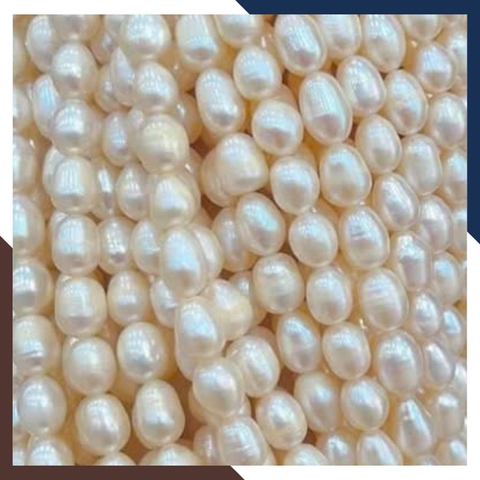 Sỉ chuỗi ngọc trai gạo size 8-9mm để làm vòng cổ vòng tay mã AC210