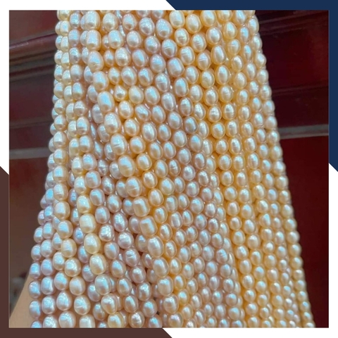 Sỉ chuỗi ngọc trai gạo size 8-9mm để làm vòng cổ vòng tay mã AC210