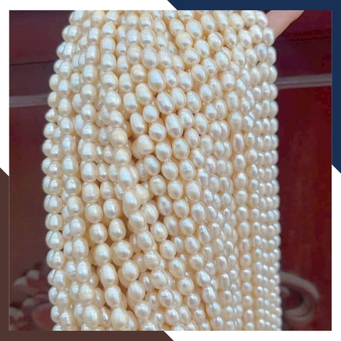 Sỉ chuỗi ngọc trai gạo size 8-9mm để làm vòng cổ vòng tay mã AC210