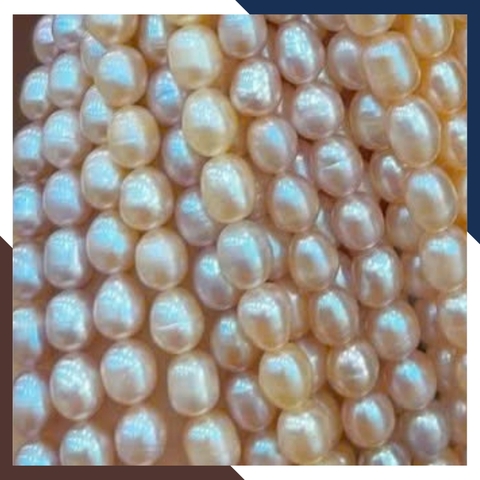 Sỉ chuỗi ngọc trai gạo size 8-9mm để làm vòng cổ vòng tay mã AC210