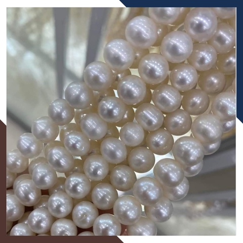 Sỉ chuỗi ngọc trai nguyên liệu size 9-10mm cao cấp làm vòng cổ vòng tay mã AC430