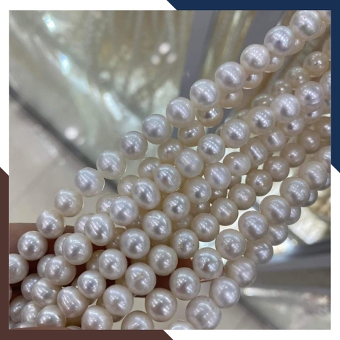 Sỉ chuỗi ngọc trai nguyên liệu size 9-10mm cao cấp làm vòng cổ vòng tay mã AC430