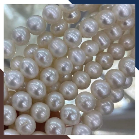 Sỉ chuỗi ngọc trai nguyên liệu size 9-10mm cao cấp làm vòng cổ vòng tay mã AC430