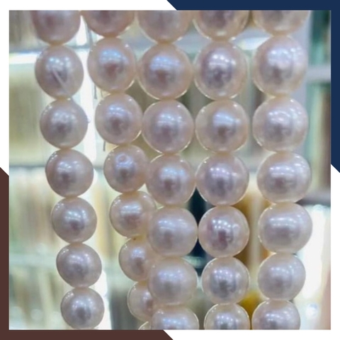 Sỉ ngọc trai cao cấp dạng chuỗi nguyên liệu 8-9mm làm vòng cổ vòng tay mã AC500