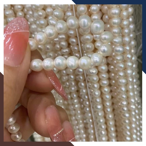 Sỉ ngọc trai cao cấp dạng chuỗi nguyên liệu 8-9mm làm vòng cổ vòng tay mã AC500