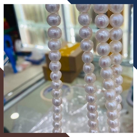 Sỉ ngọc trai cao cấp dạng chuỗi nguyên liệu 8-9mm làm vòng cổ vòng tay mã AC500