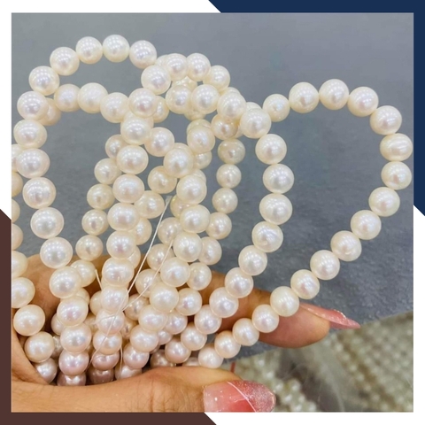 Sỉ ngọc trai cao cấp dạng chuỗi nguyên liệu 8-9mm làm vòng cổ vòng tay mã AC500