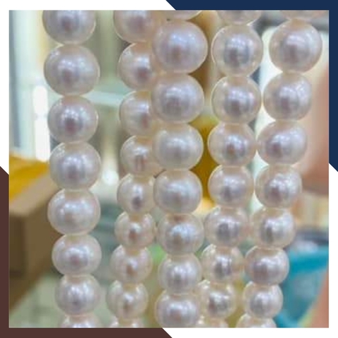 Sỉ ngọc trai cao cấp dạng chuỗi nguyên liệu 8-9mm làm vòng cổ vòng tay mã AC500