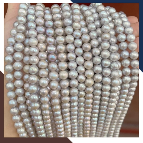 Sỉ ngọc trai cao cấp dạng chuỗi nguyên liệu 8-9mm làm vòng cổ vòng tay mã AC500