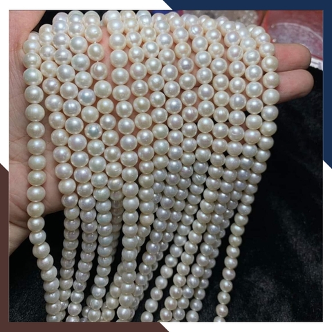 Sỉ ngọc trai cao cấp dạng chuỗi nguyên liệu 8-9mm làm vòng cổ vòng tay mã AC500