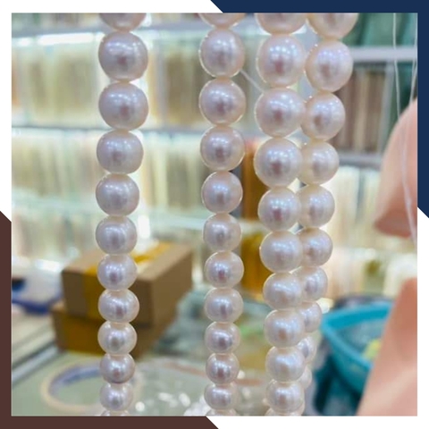 Sỉ ngọc trai cao cấp dạng chuỗi nguyên liệu 8-9mm làm vòng cổ vòng tay mã AC500