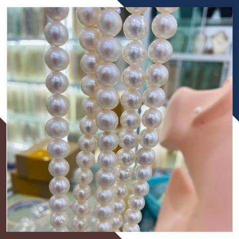 Sỉ ngọc trai cao cấp dạng chuỗi nguyên liệu 8-9mm làm vòng cổ vòng tay mã AC500