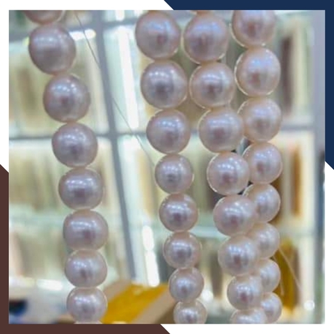 Sỉ ngọc trai cao cấp dạng chuỗi nguyên liệu 8-9mm làm vòng cổ vòng tay mã AC500