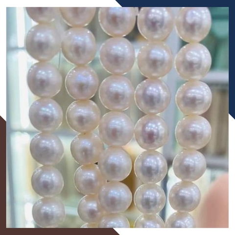 Sỉ ngọc trai cao cấp dạng chuỗi nguyên liệu 8-9mm làm vòng cổ vòng tay mã AC500