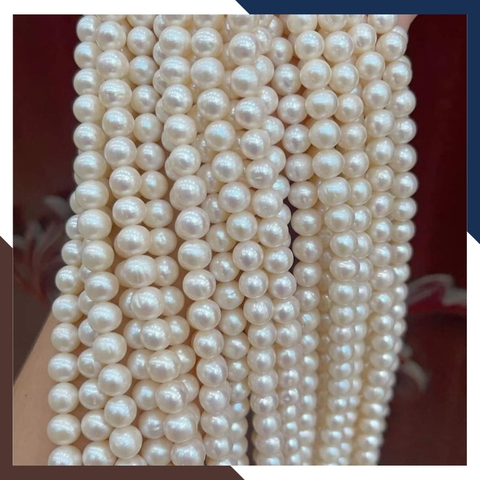 Sỉ ngọc trai  dạng chuỗi nguyên liệu 8-9mm làm vòng cổ vòng tay mã AC410