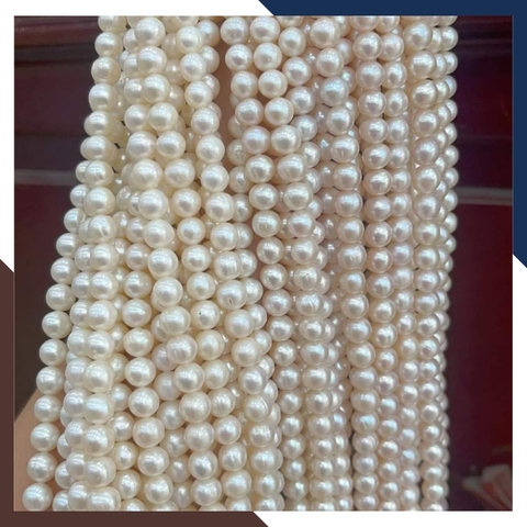 Sỉ ngọc trai  dạng chuỗi nguyên liệu 8-9mm làm vòng cổ vòng tay mã AC410