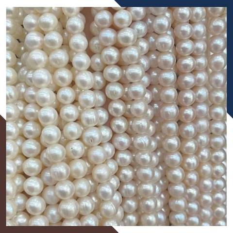 Sỉ ngọc trai  dạng chuỗi nguyên liệu 8-9mm làm vòng cổ vòng tay mã AC410