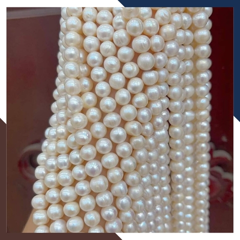 Sỉ ngọc trai  dạng chuỗi nguyên liệu 8-9mm màu trắng hồng tím làm vòng cổ vòng tay mã AC240