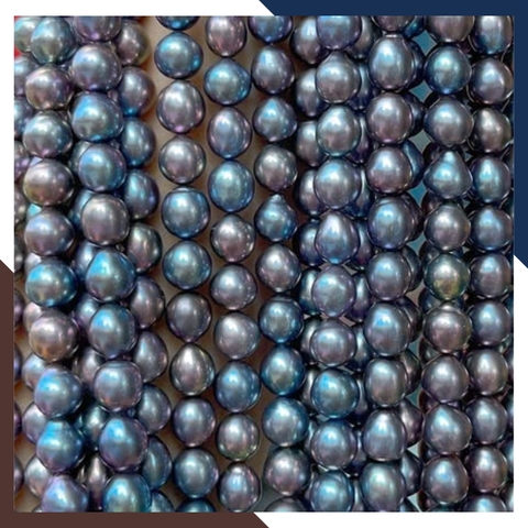 Sỉ ngọc trai đen cao cấp dạng chuỗi nguyên liệu size 7-8mm làm vòng cổ vòng tay mã AC550