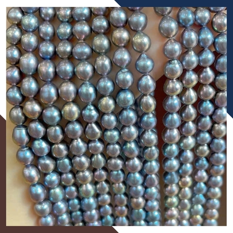 Sỉ ngọc trai đen cao cấp dạng chuỗi nguyên liệu size 7-8mm làm vòng cổ vòng tay mã AC550