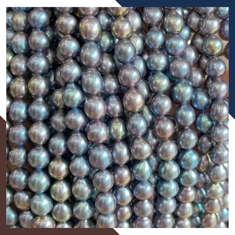 Sỉ ngọc trai đen cao cấp dạng chuỗi nguyên liệu size 7-8mm làm vòng cổ vòng tay mã AC550