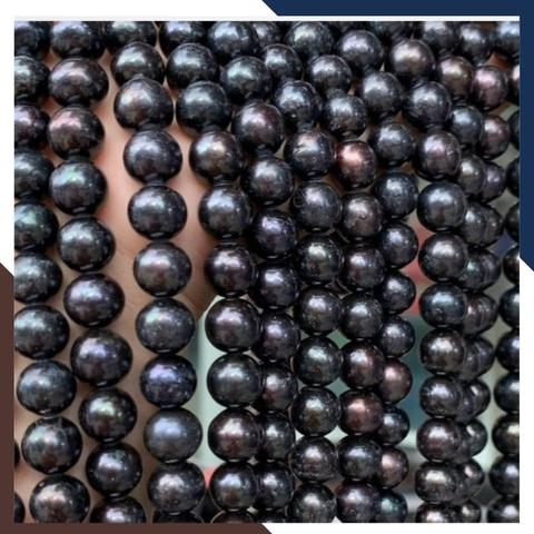 Sỉ ngọc trai đen dạng chuỗi nguyên liệu size 8-9mm làm vòng cổ vòng tay mã AC280